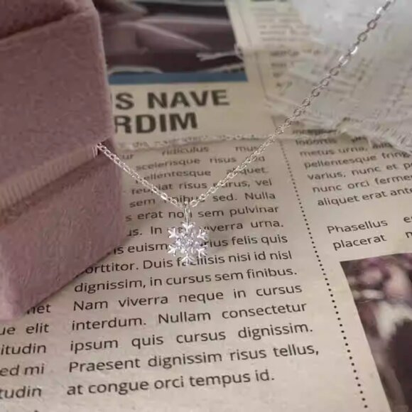 Dazzling Silver Necklace with Crystal Charm - Picture 1 of 3